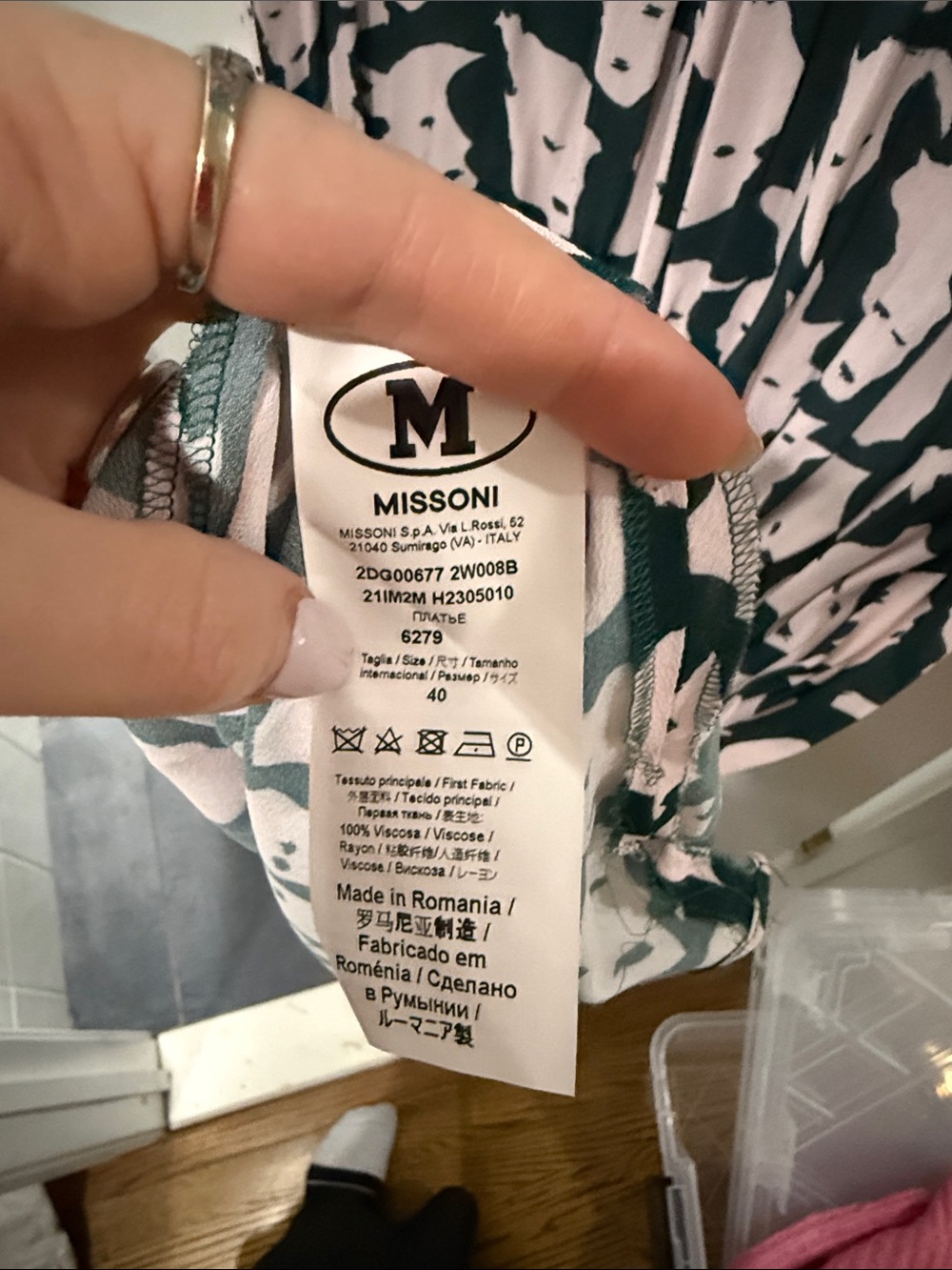 Missoni Face Print Tie-Neck Maxi Dress in Teal and Pink - Picture 5 of 5